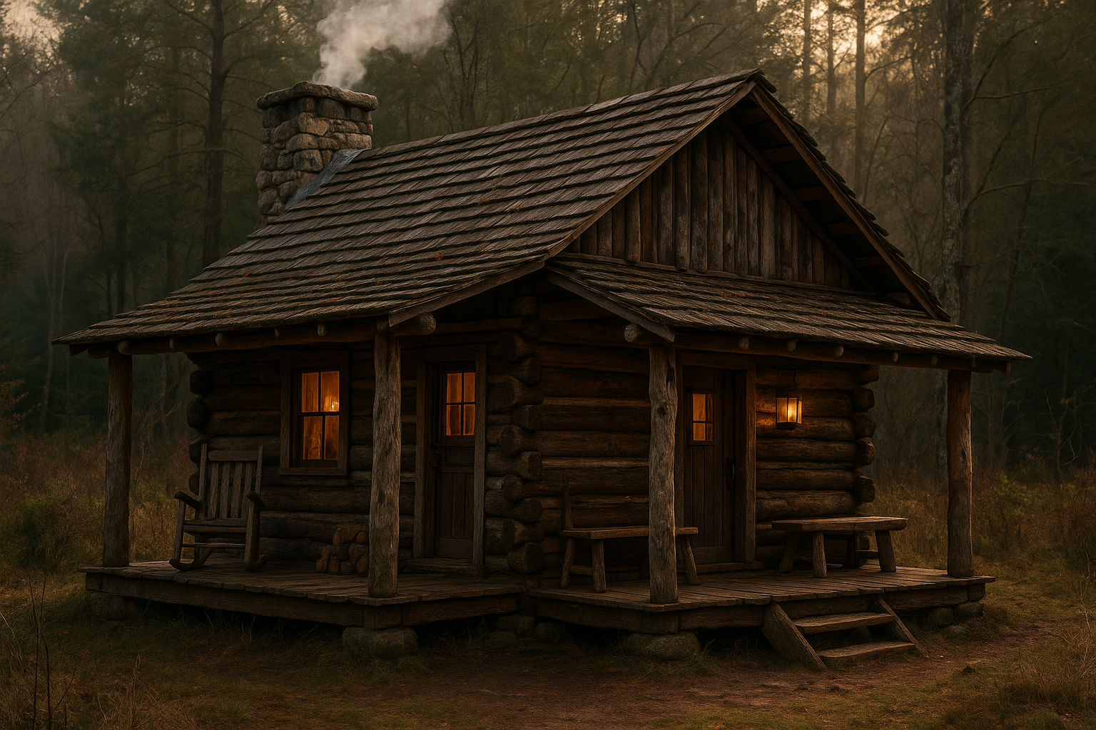 rustic wood cabin
